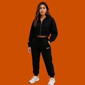 Bench Black Fleece-Lined Joggers | Size L | Soft Cotton | Minimal Streetwear